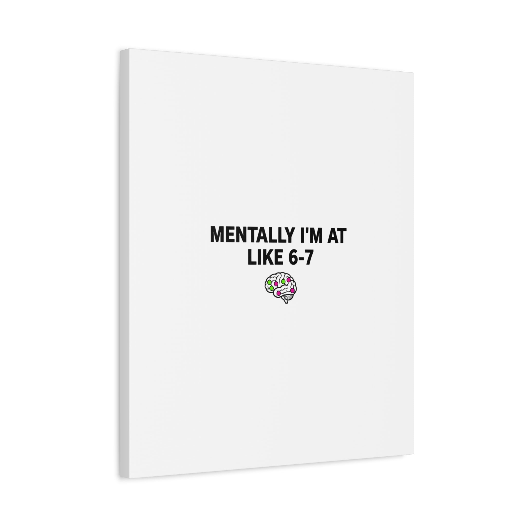 Mentally I'm At Like 6-7 Canvas | absurdist humor, 67 meme