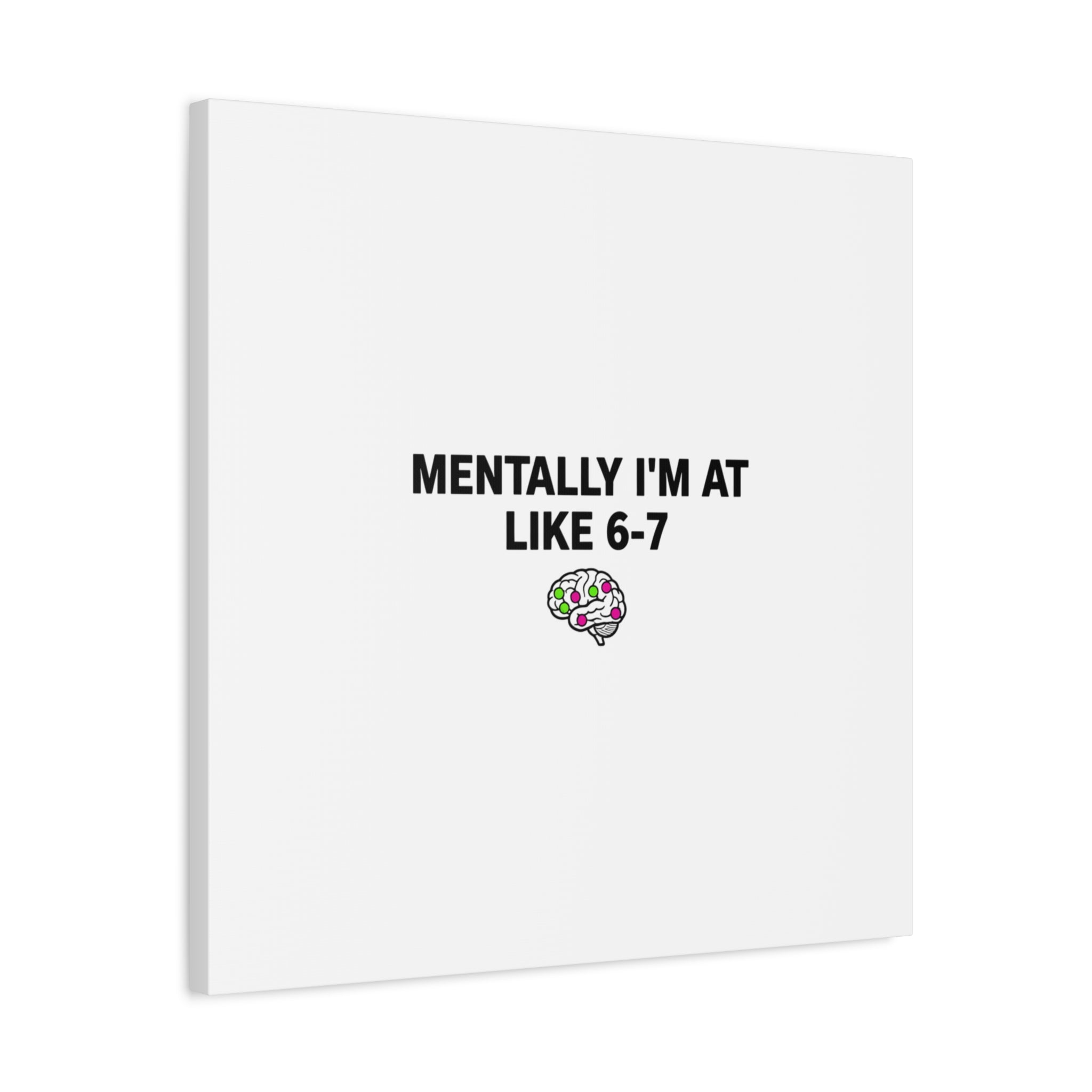 Mentally I'm At Like 6-7 Canvas | absurdist humor, 67 meme