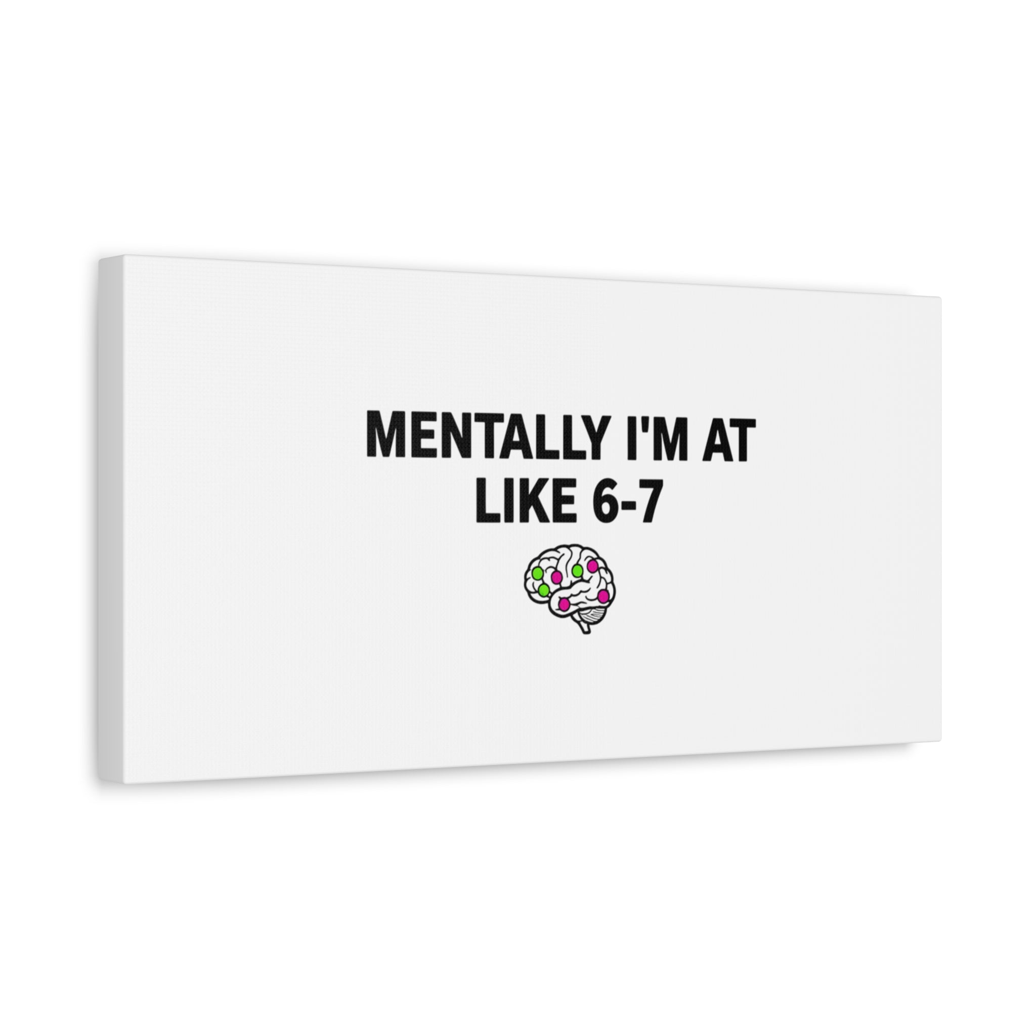 Mentally I'm At Like 6-7 Canvas | absurdist humor, 67 meme