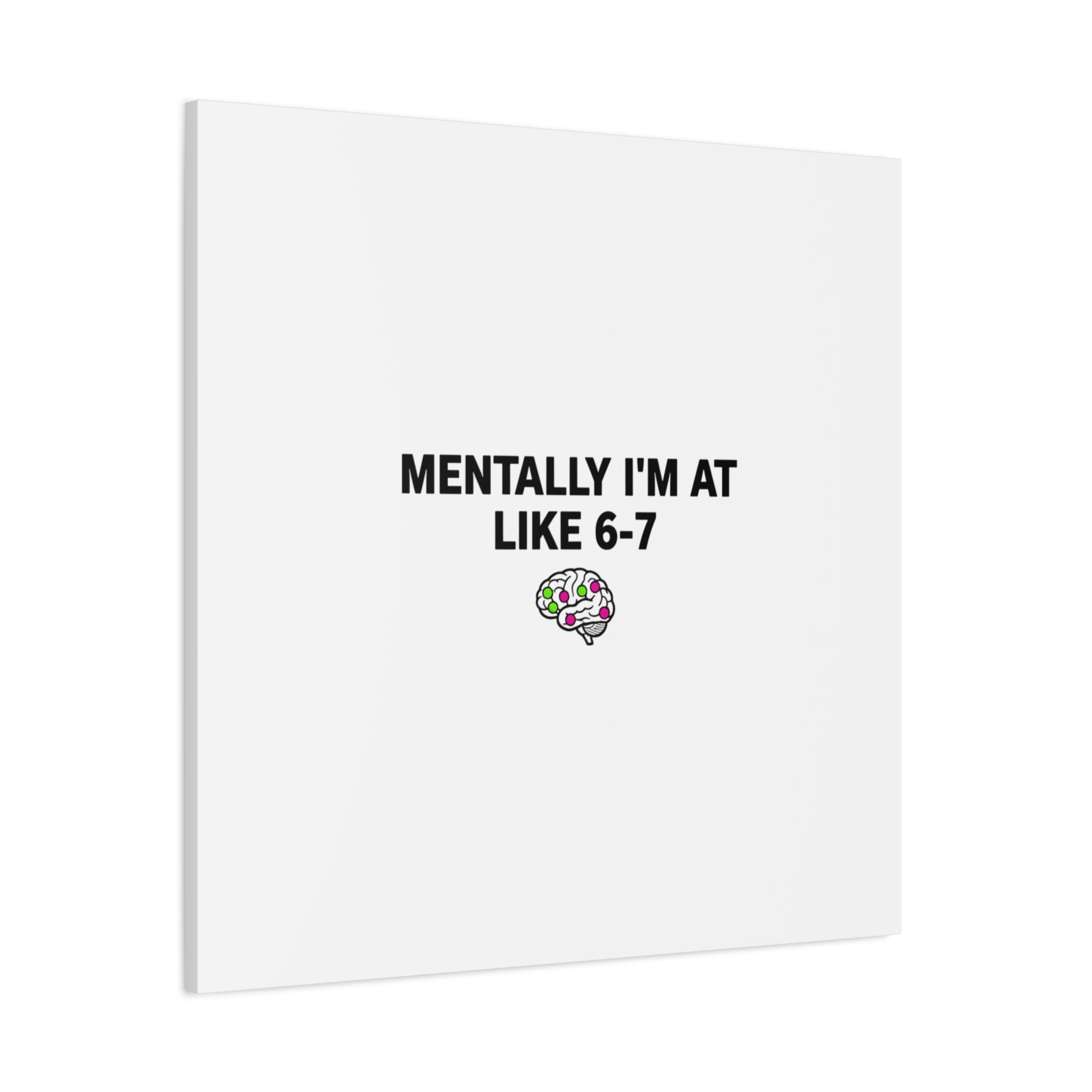 Mentally I'm At Like 6-7 Canvas | absurdist humor, 67 meme