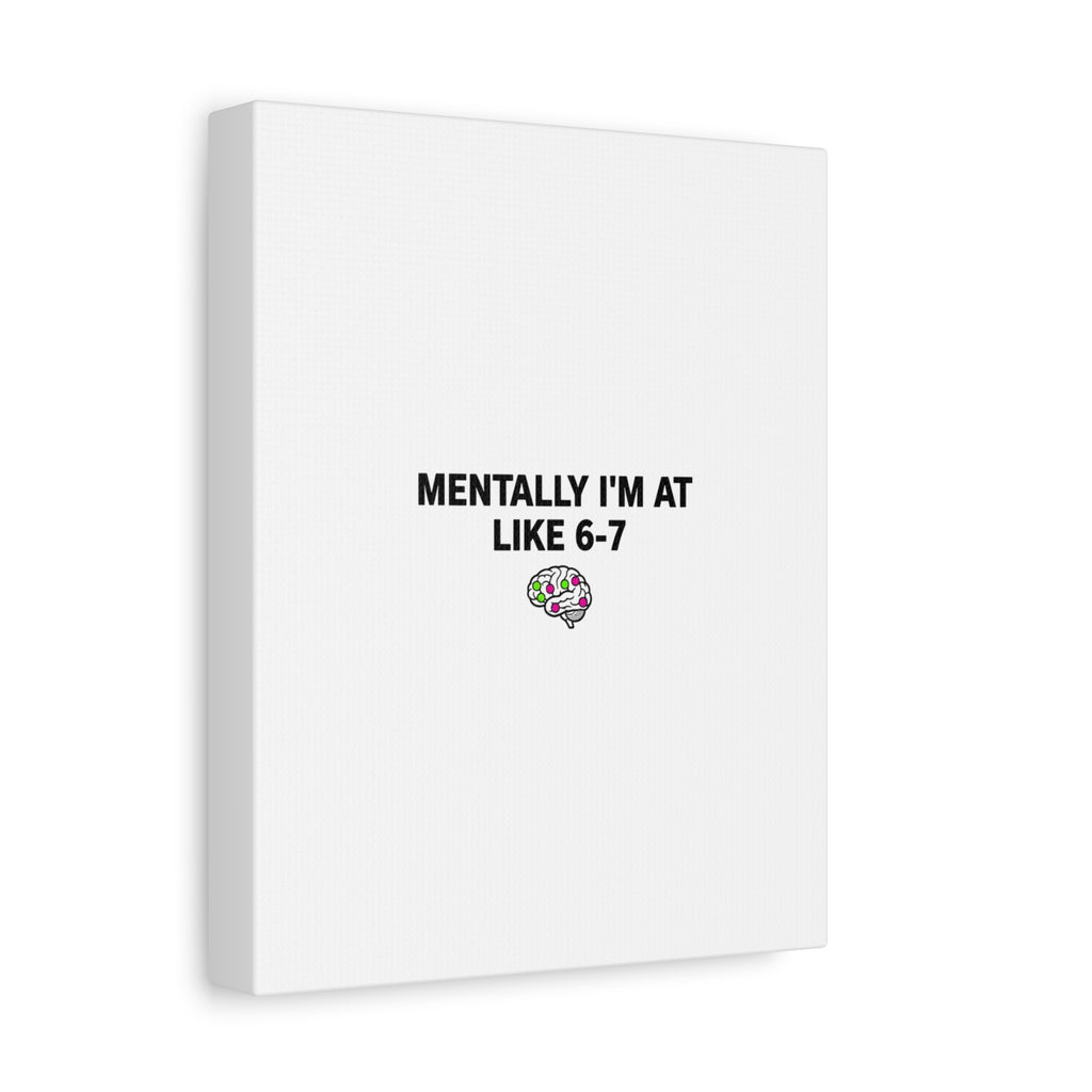 Mentally I'm At Like 6-7 Canvas | absurdist humor, 67 meme