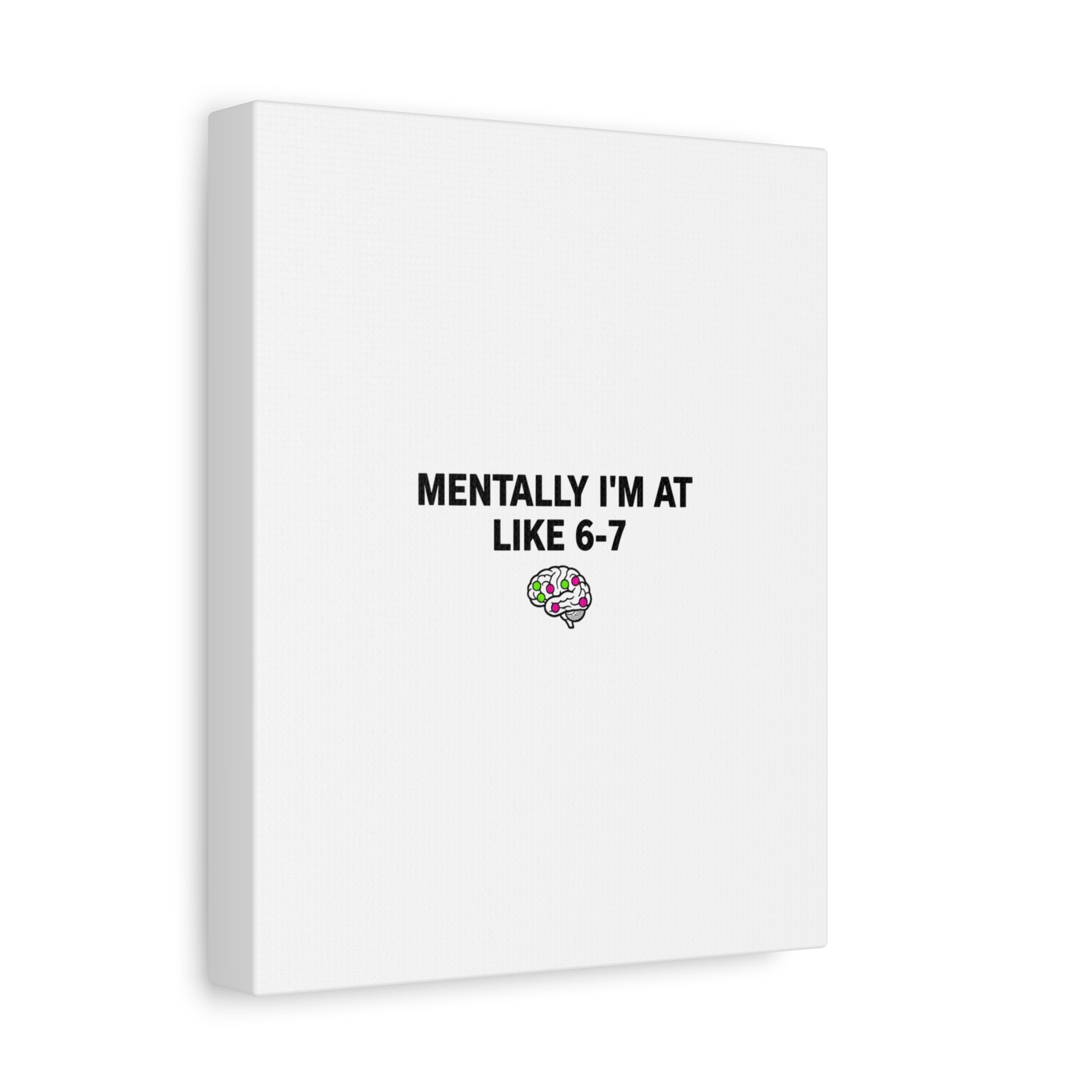 Mentally I'm At Like 6-7 Canvas | absurdist humor, 67 meme