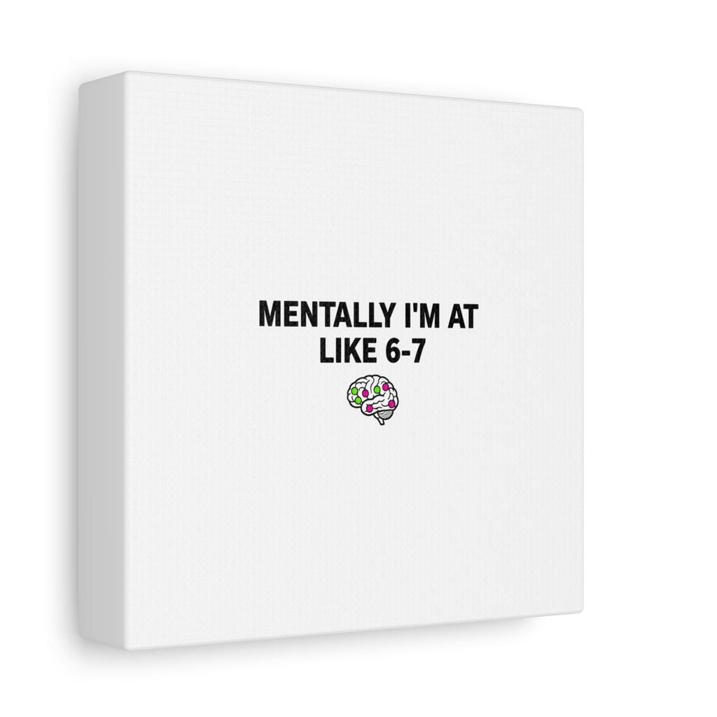 Mentally I'm At Like 6-7 Canvas | absurdist humor, 67 meme