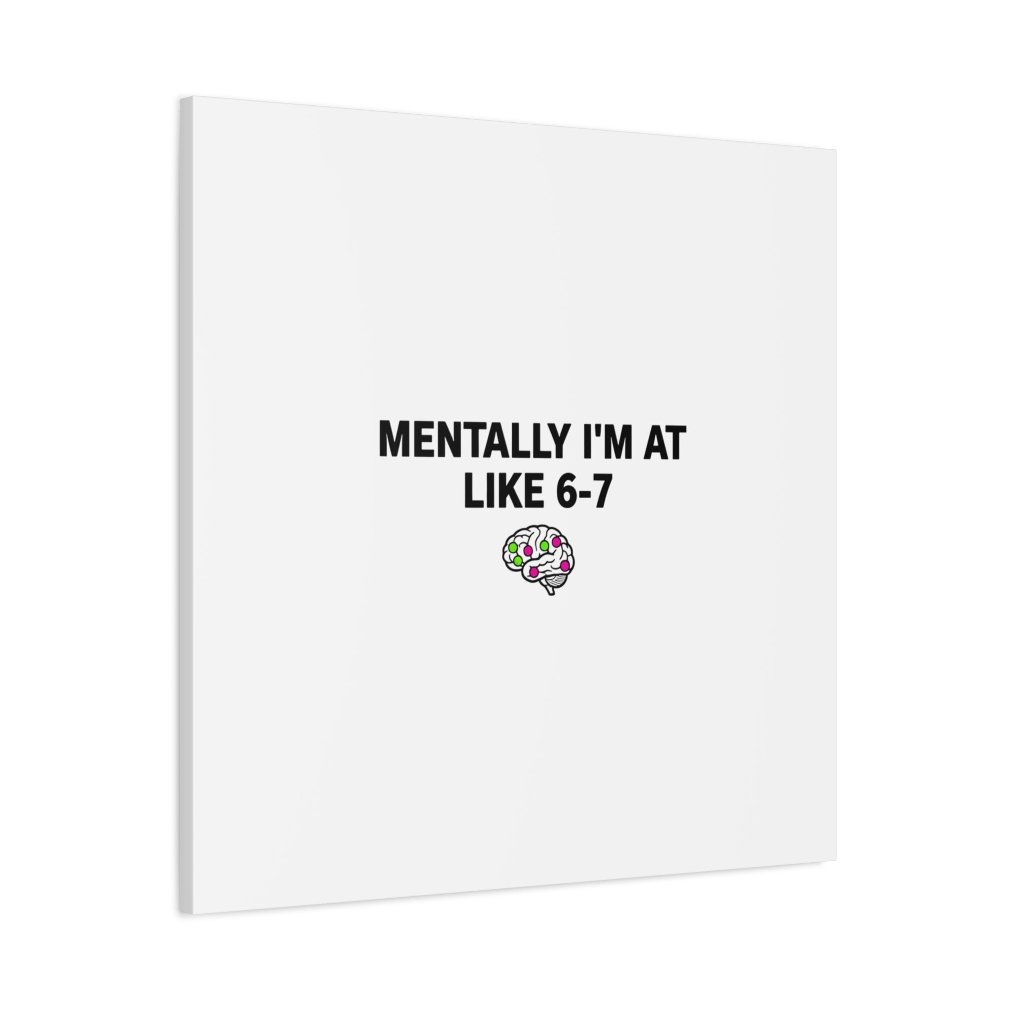 Mentally I'm At Like 6-7 Canvas | absurdist humor, 67 meme