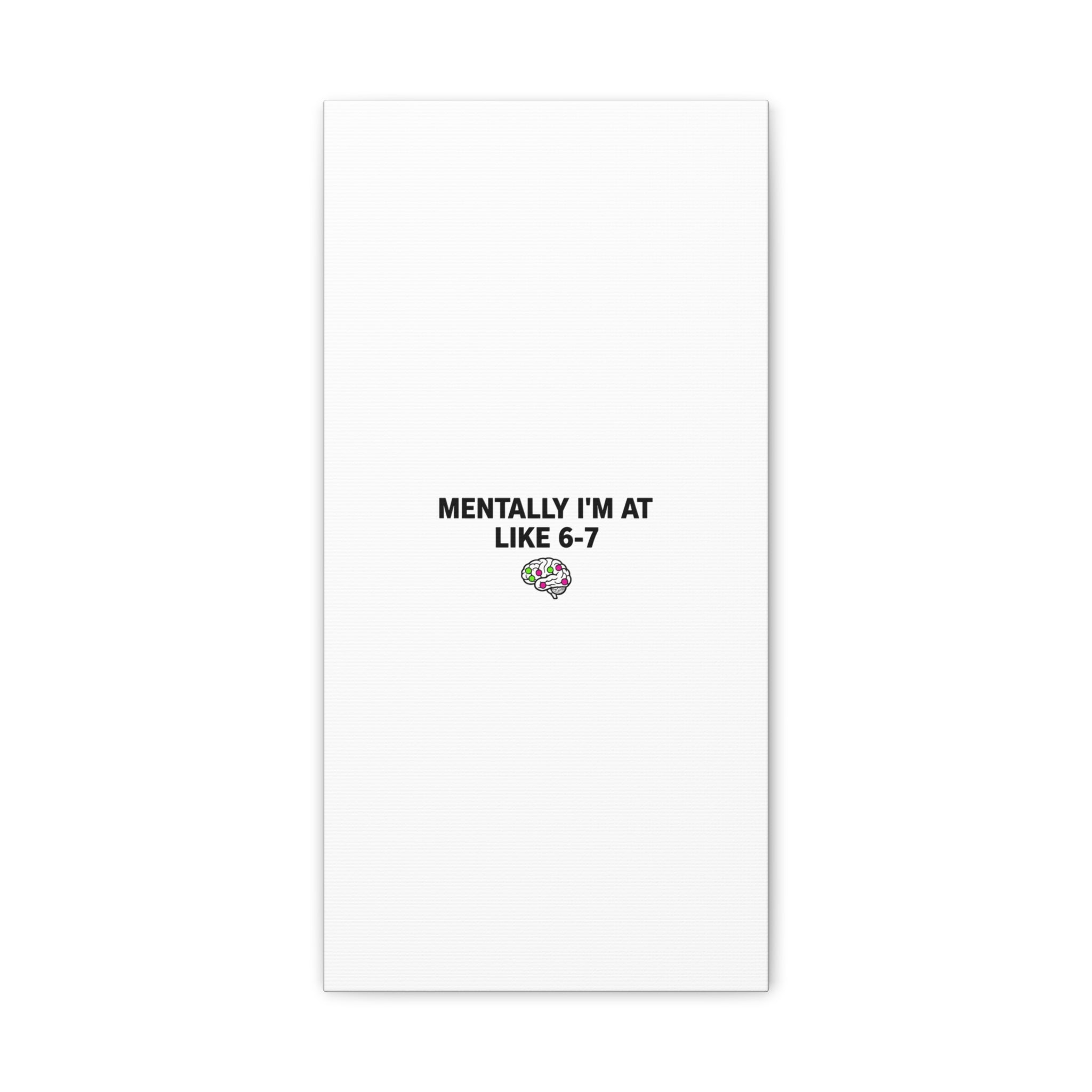 Mentally I'm At Like 6-7 Canvas | absurdist humor, 67 meme