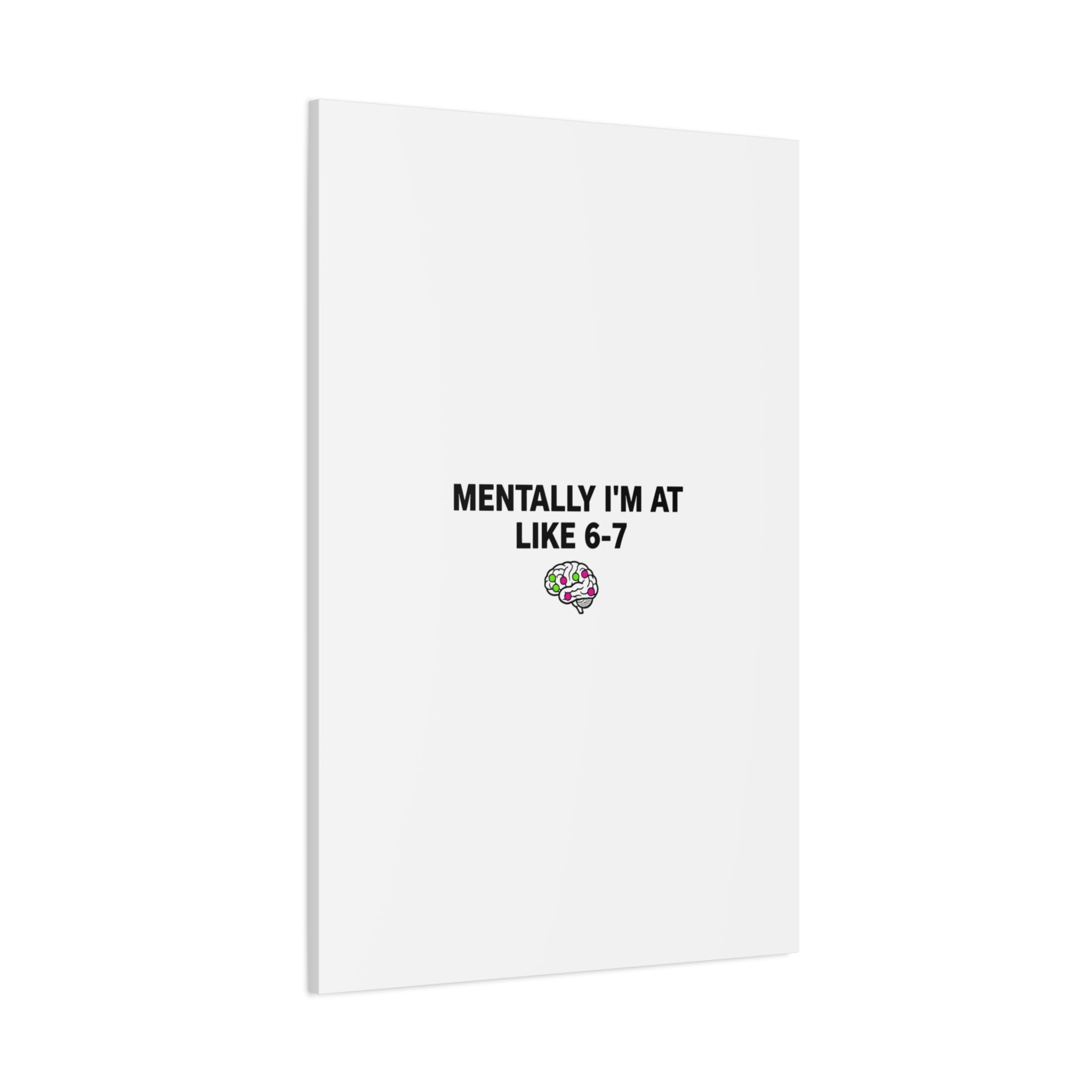 Mentally I'm At Like 6-7 Canvas | absurdist humor, 67 meme