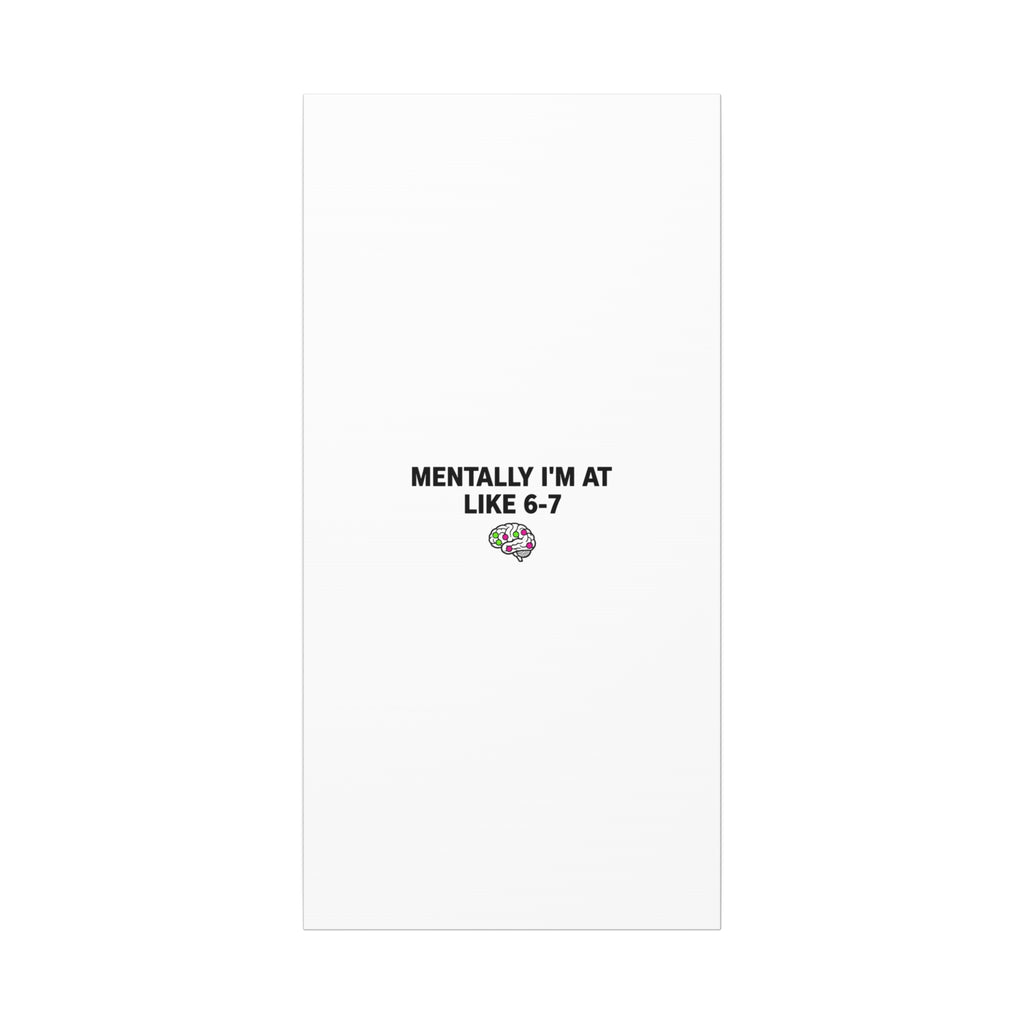 Mentally I'm At Like 6-7 Canvas | absurdist humor, 67 meme