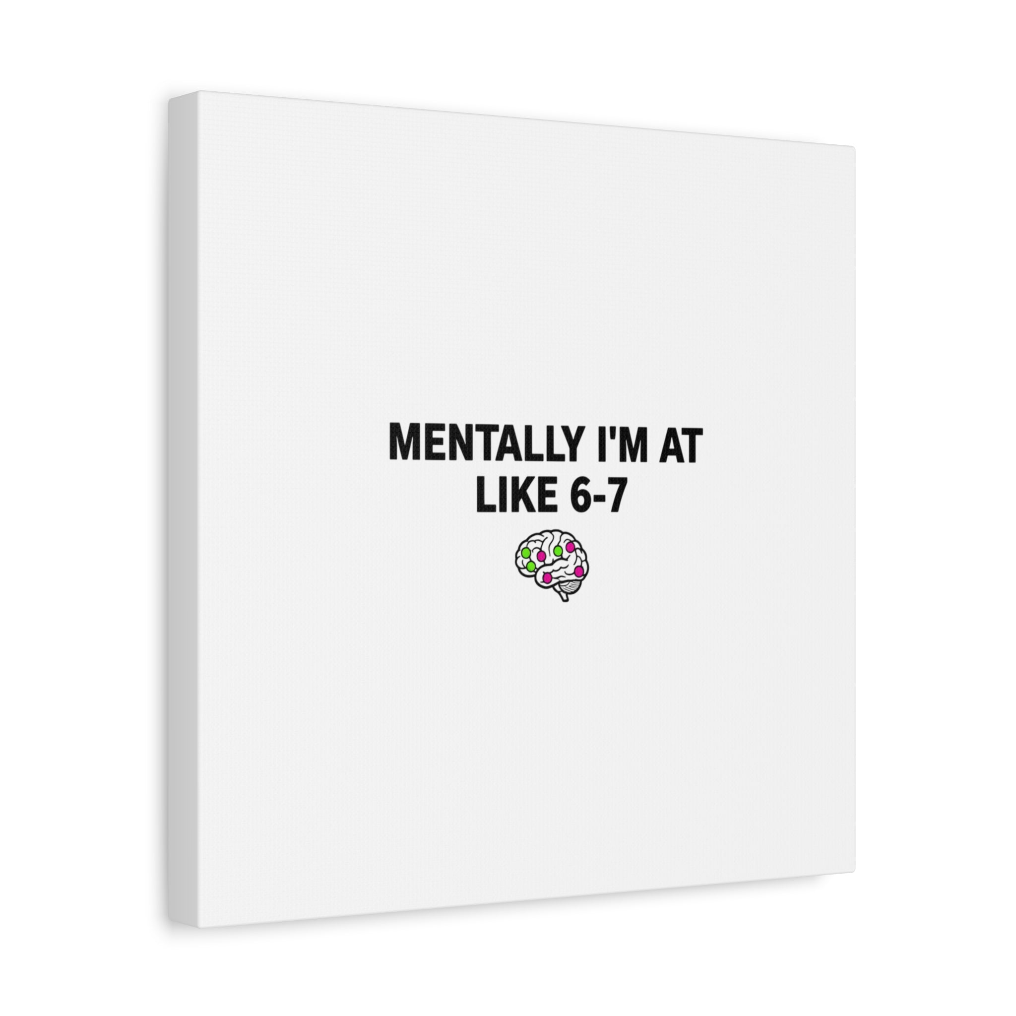 Mentally I'm At Like 6-7 Canvas | absurdist humor, 67 meme