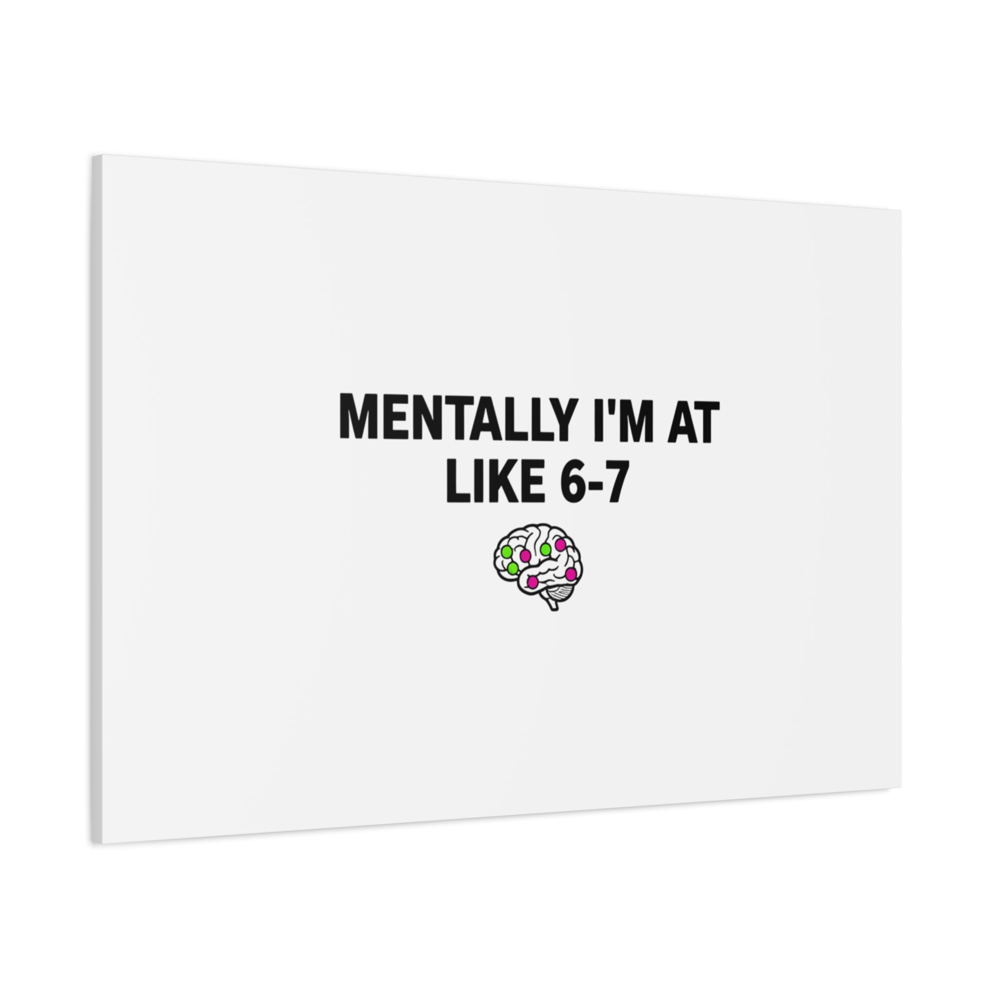 Mentally I'm At Like 6-7 Canvas | absurdist humor, 67 meme