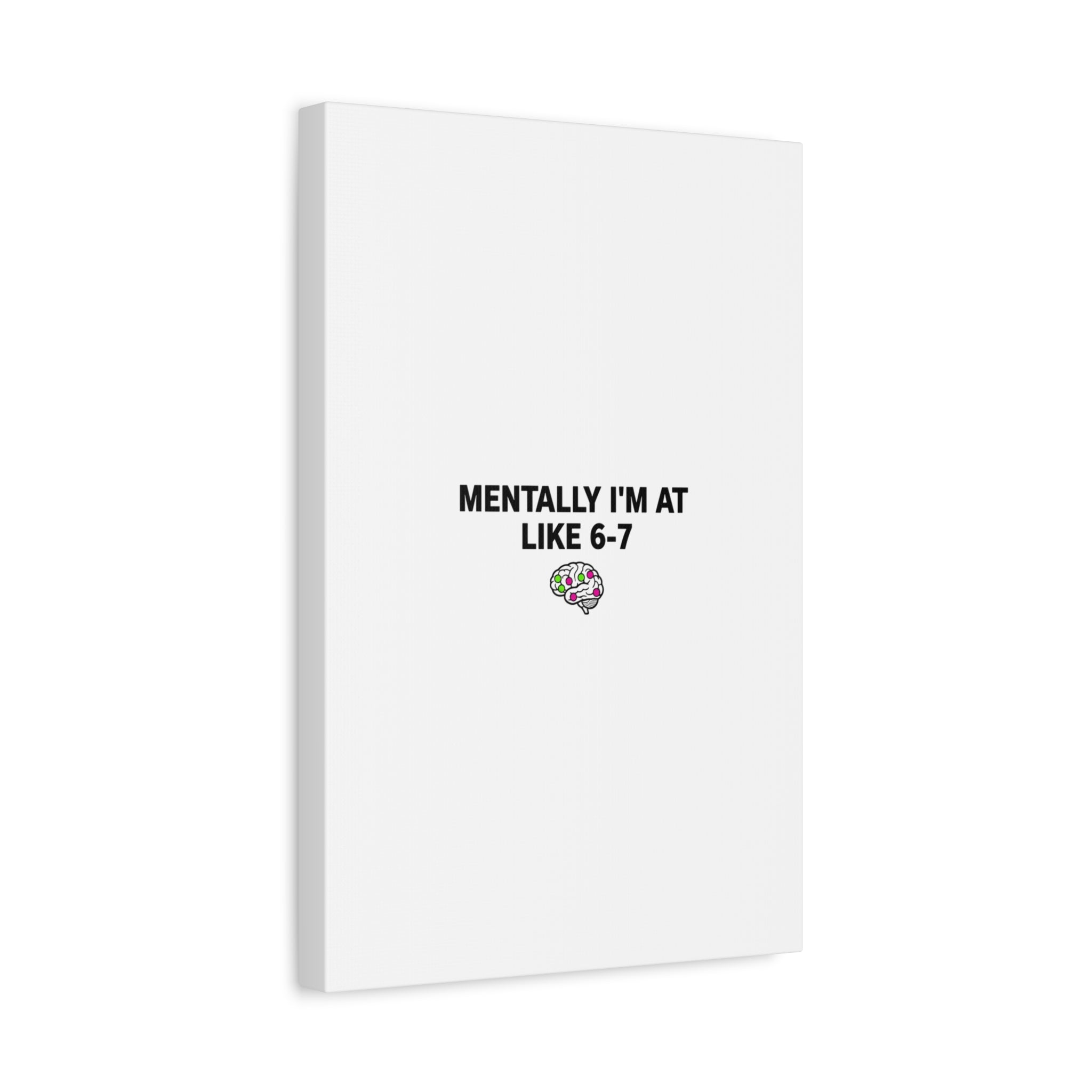 Mentally I'm At Like 6-7 Canvas | absurdist humor, 67 meme