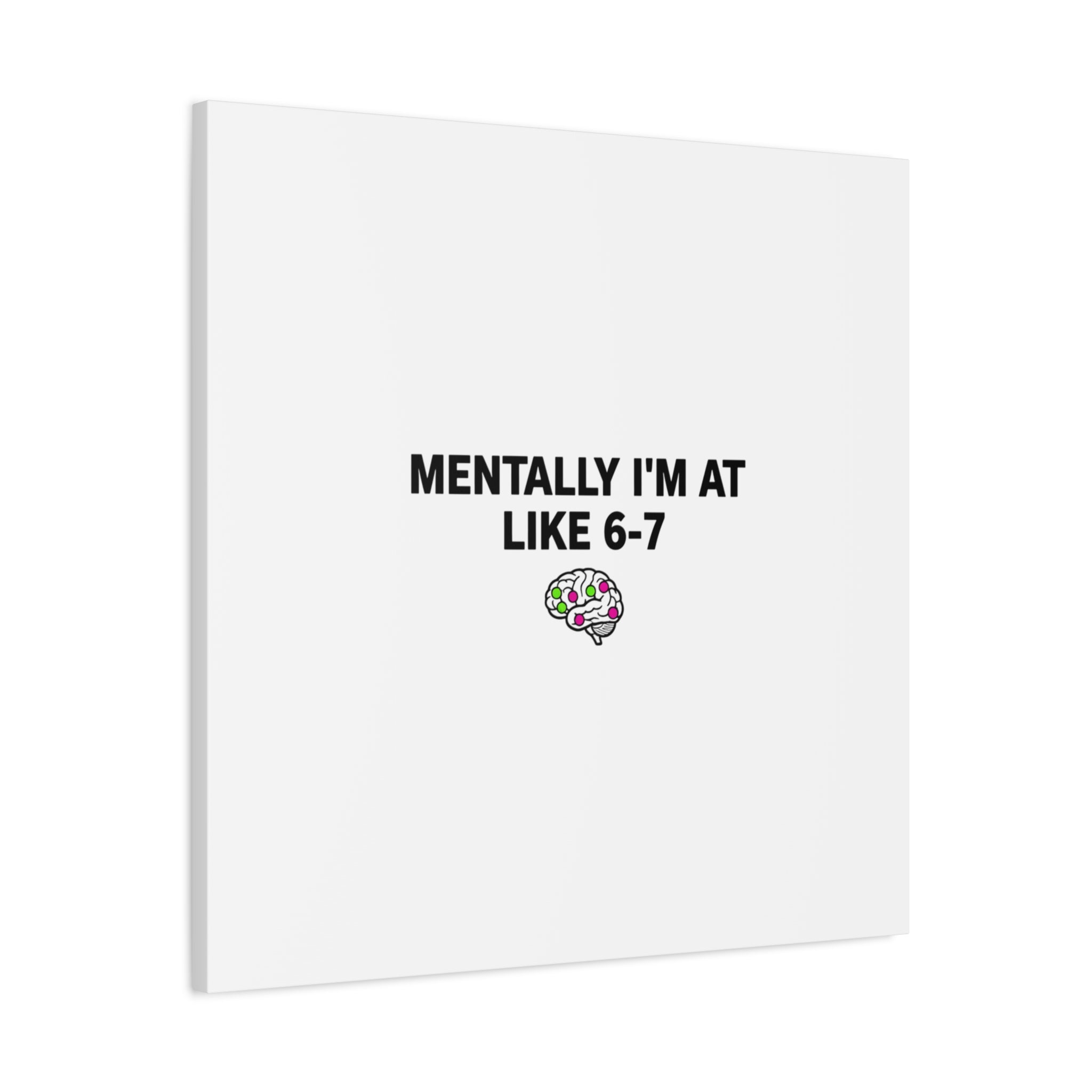 Mentally I'm At Like 6-7 Canvas | absurdist humor, 67 meme