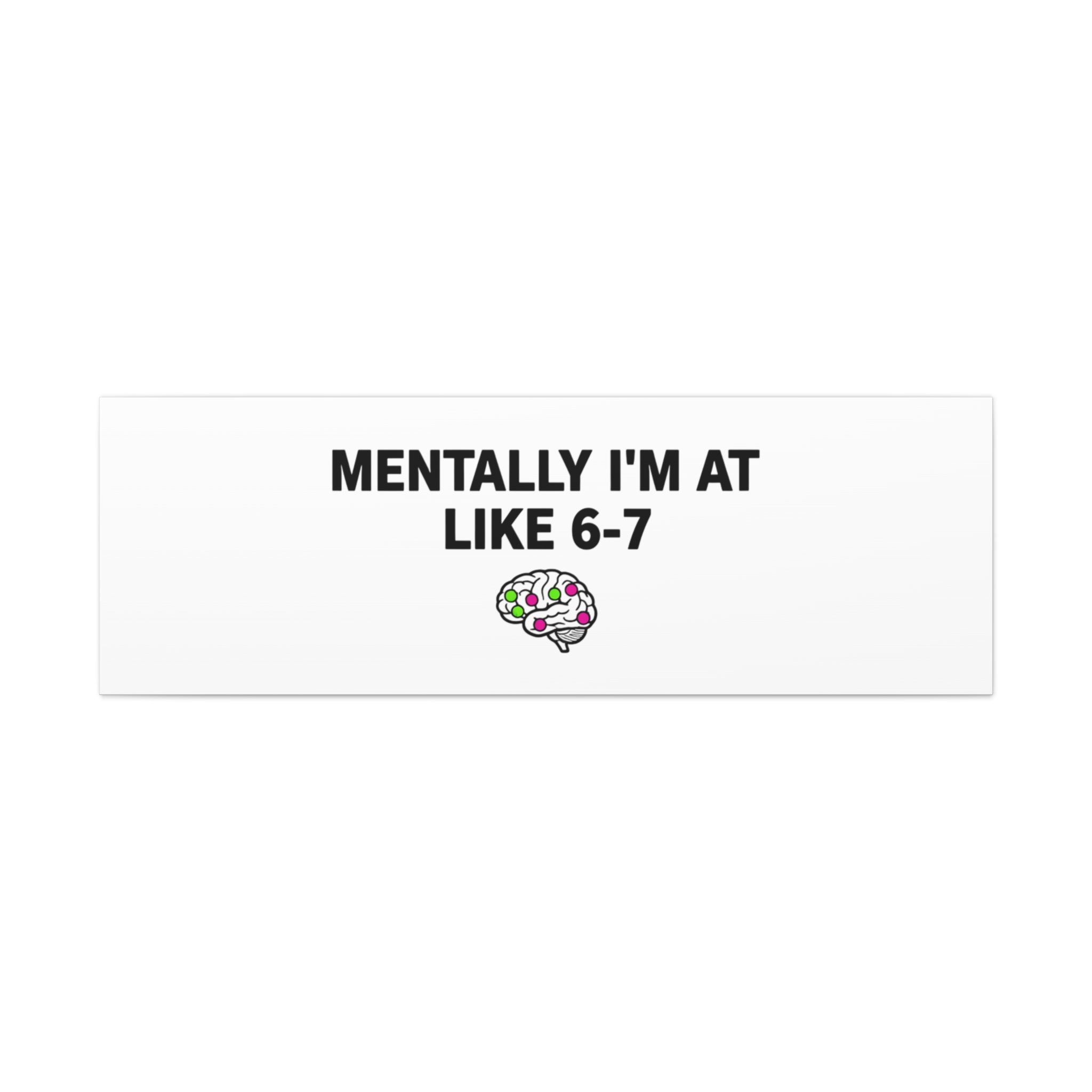Mentally I'm At Like 6-7 Canvas | absurdist humor, 67 meme