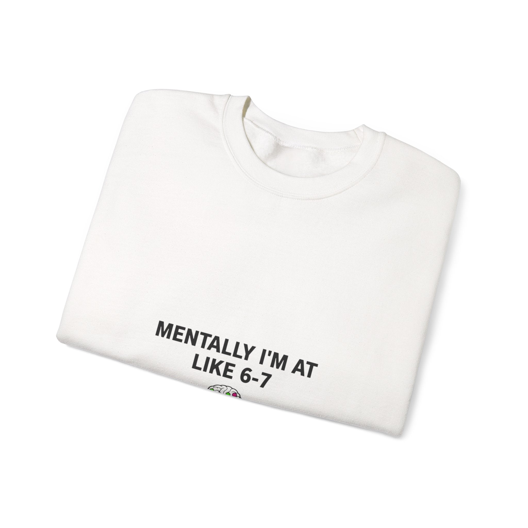 Mentally I’m At Like 6-7 Sweatshirt | 67 Shirt, Absurdist Humor