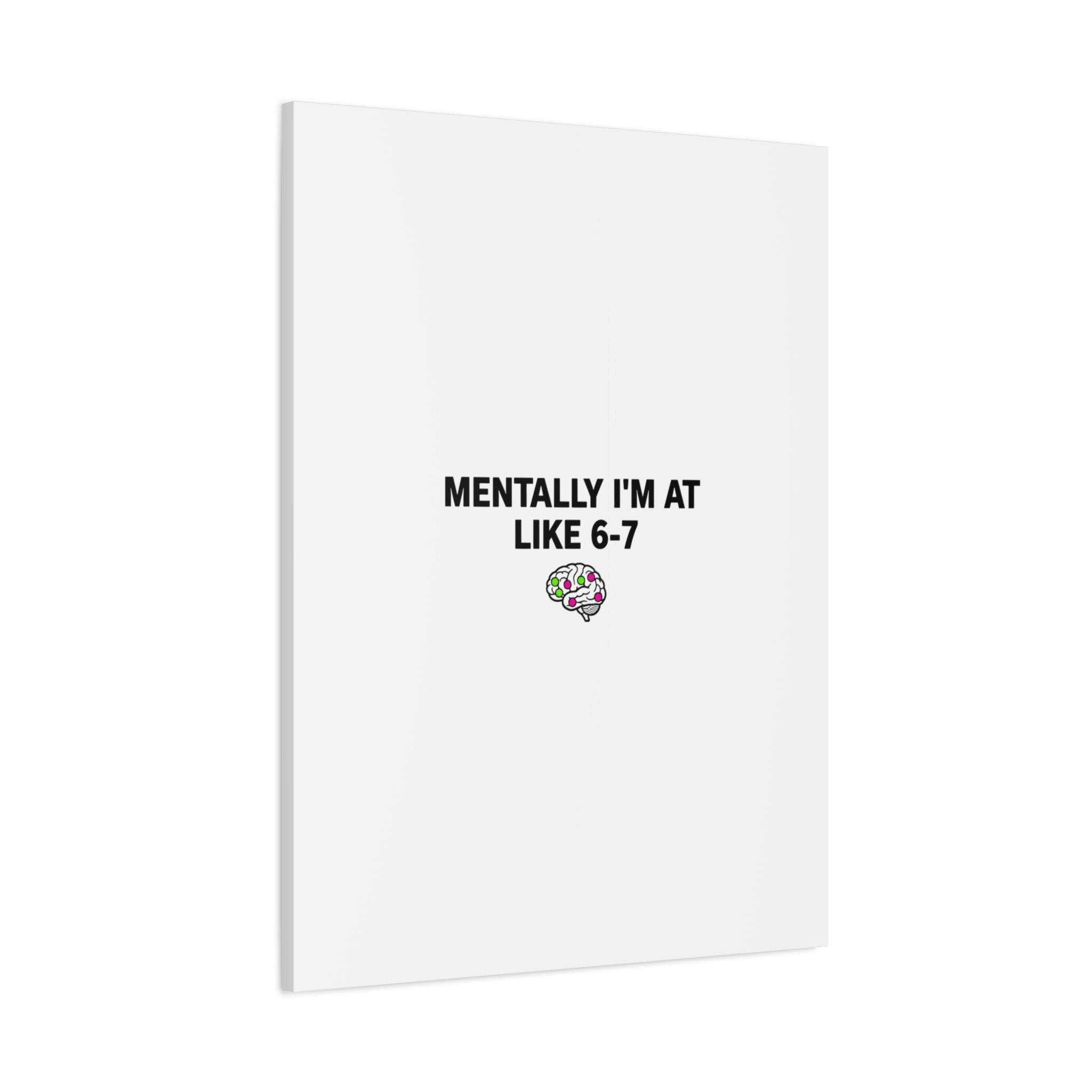 Mentally I'm At Like 6-7 Canvas | absurdist humor, 67 meme
