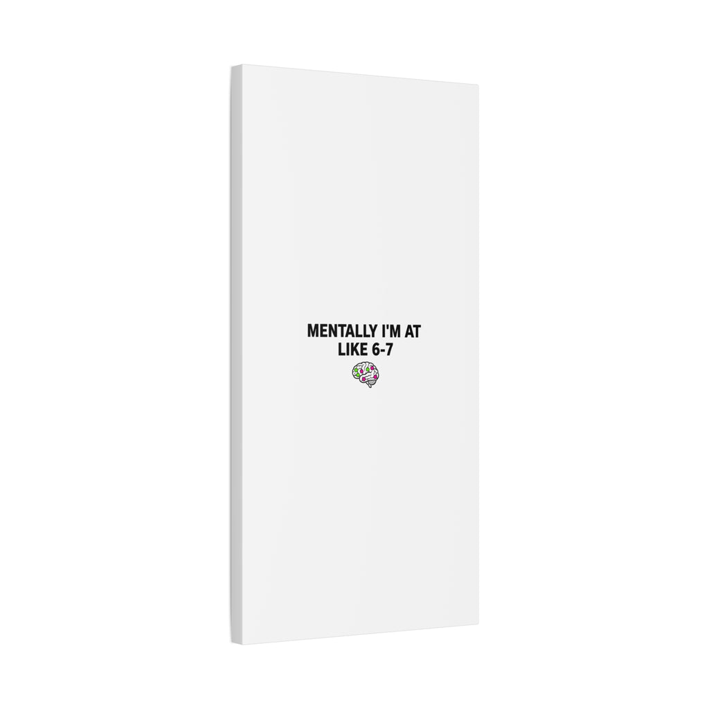 Mentally I'm At Like 6-7 Canvas | absurdist humor, 67 meme