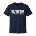Navy St. Victor Catholic School Graphic T-Shirt