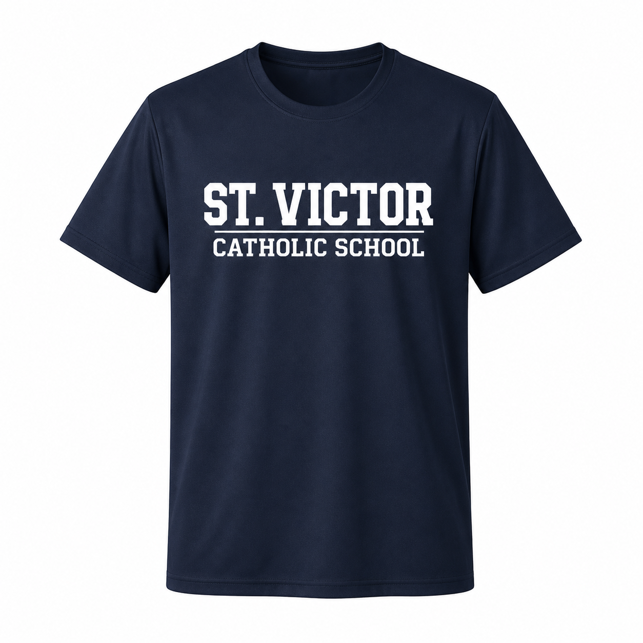 Navy St. Victor Catholic School Graphic T-Shirt