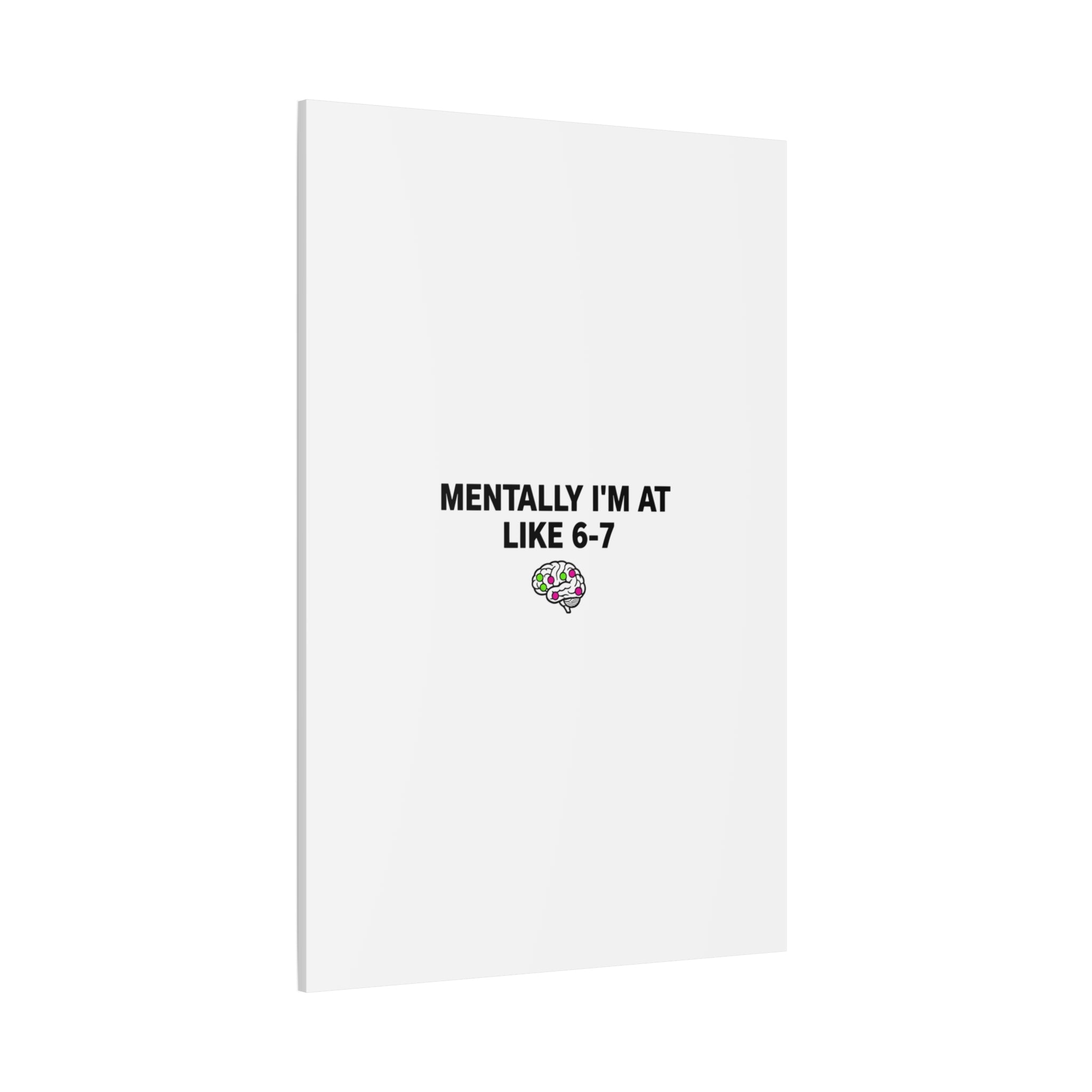 Mentally I'm At Like 6-7 Canvas | absurdist humor, 67 meme
