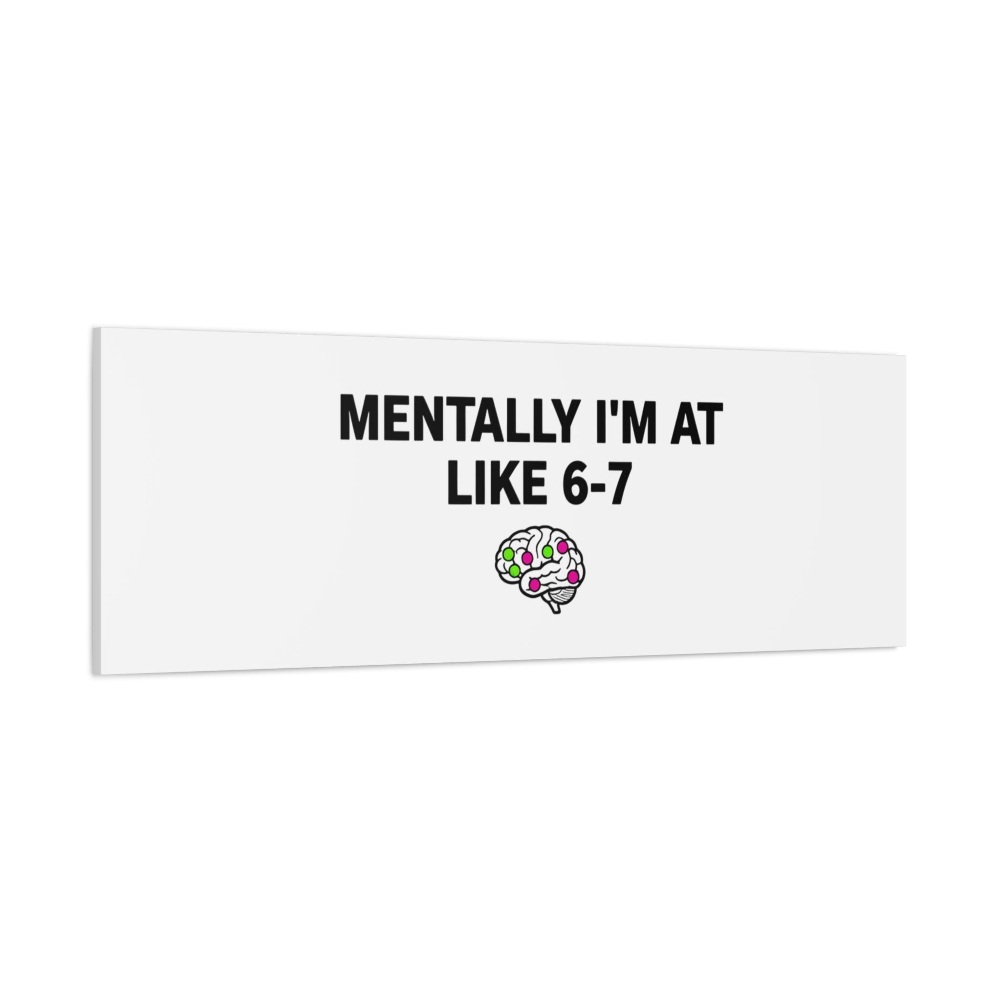Mentally I'm At Like 6-7 Canvas | absurdist humor, 67 meme