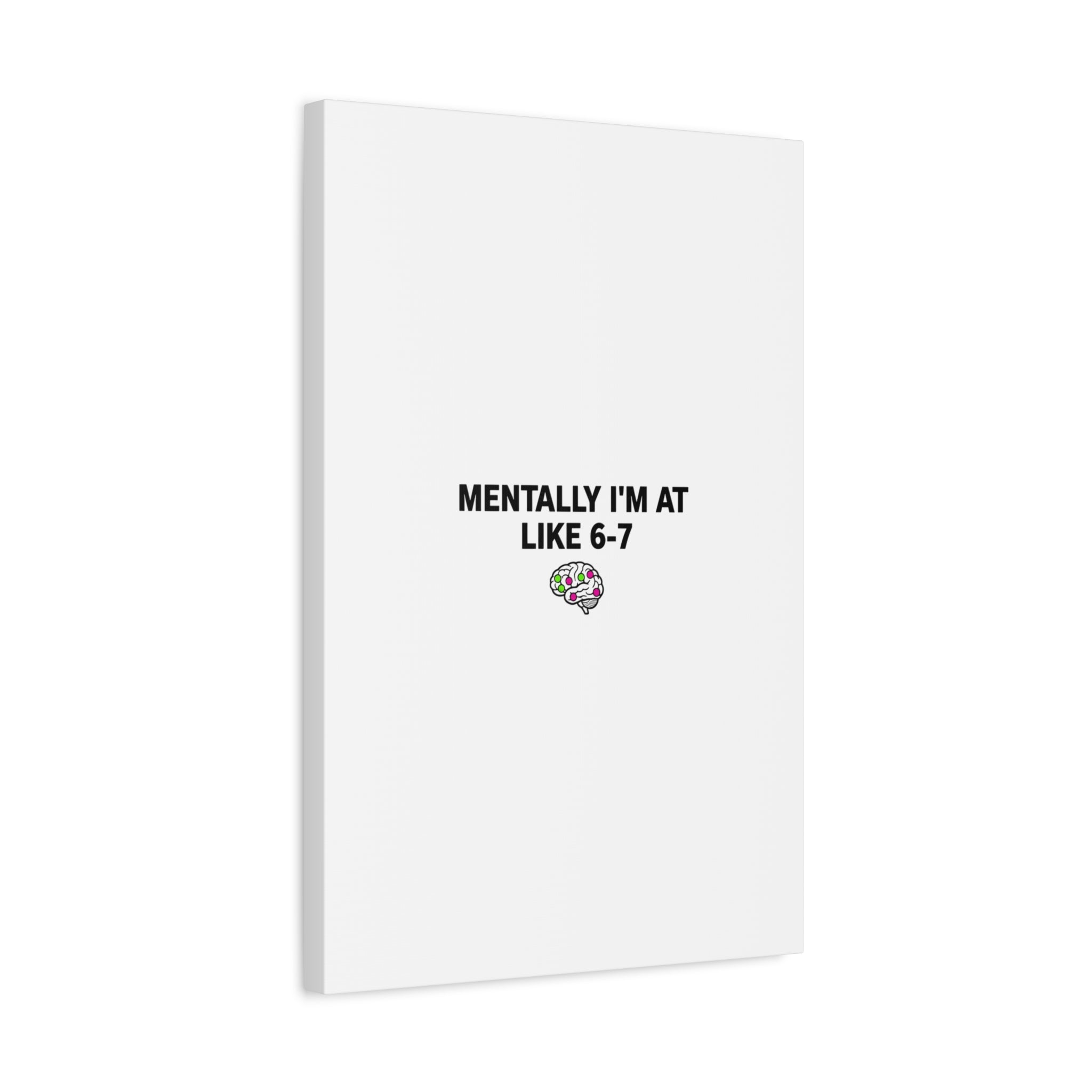 Mentally I'm At Like 6-7 Canvas | absurdist humor, 67 meme