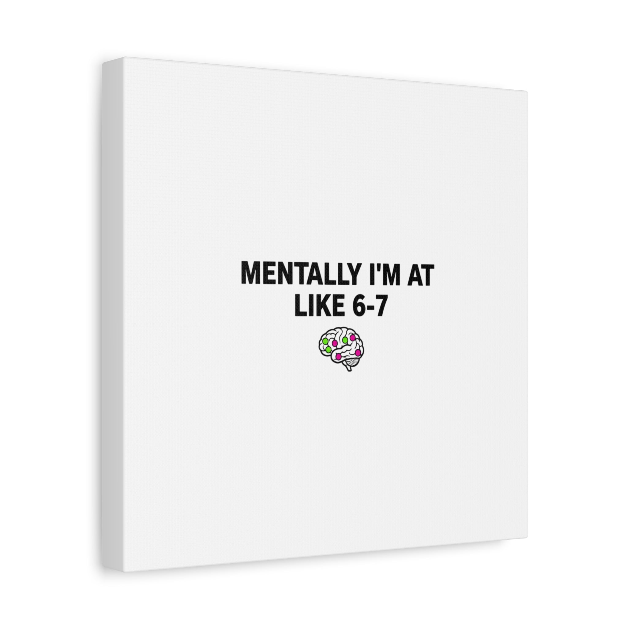 Mentally I'm At Like 6-7 Canvas | absurdist humor, 67 meme