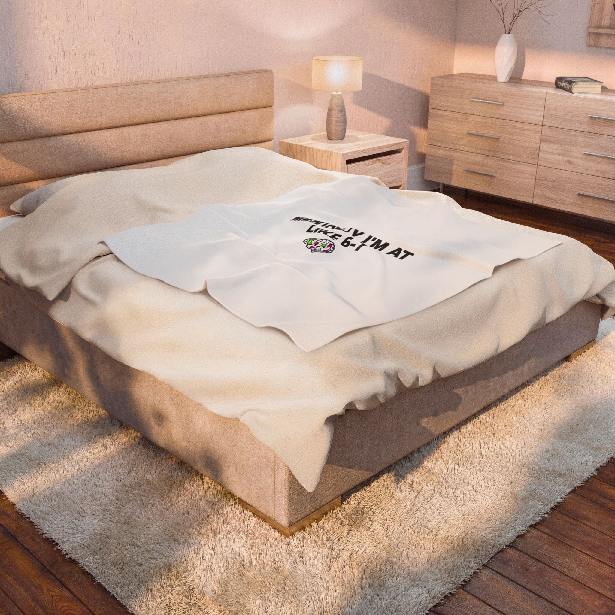 Mentally I'm At Like 6-7 Velveteen Plush Blanket | absurdist humor, meme number