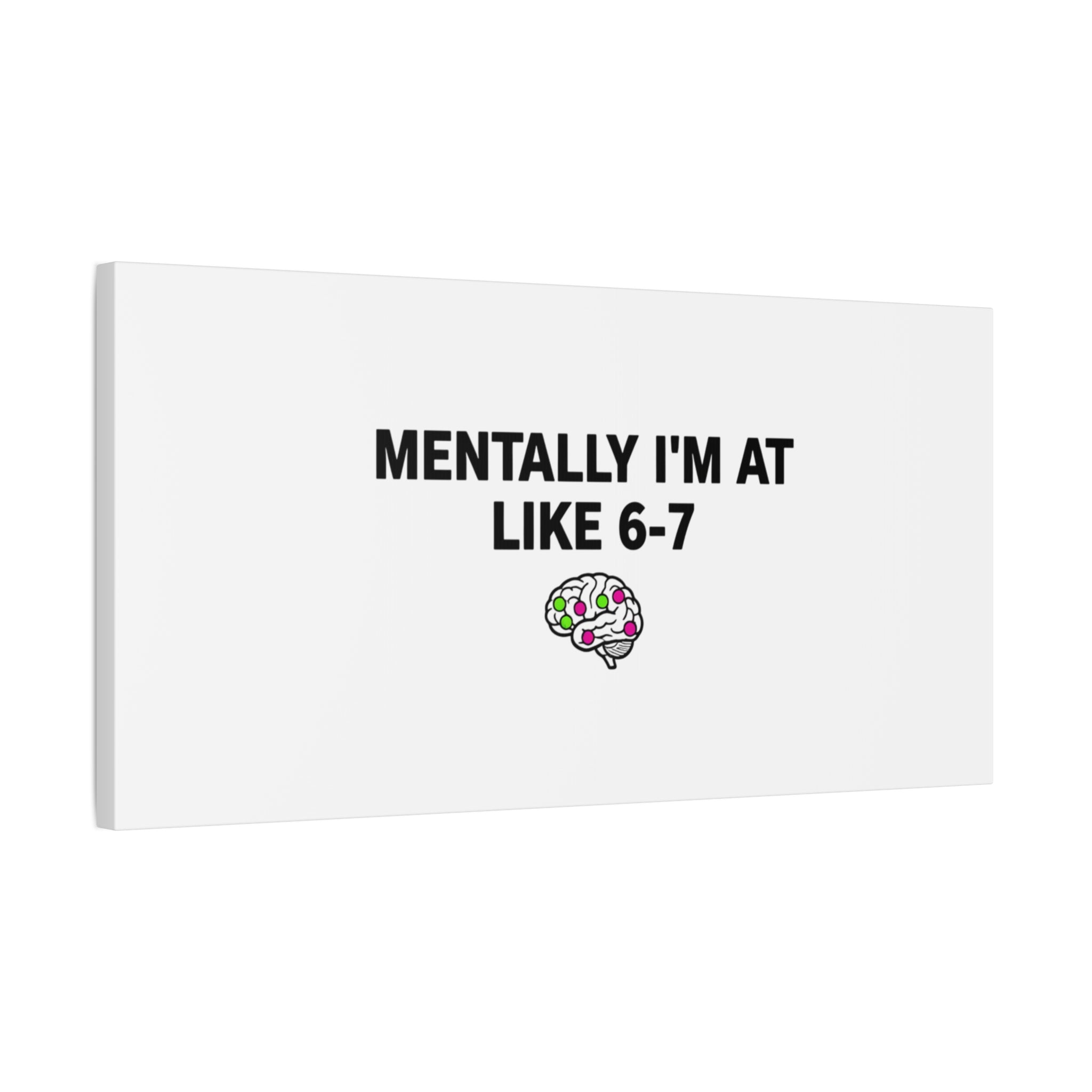 Mentally I'm At Like 6-7 Canvas | absurdist humor, 67 meme