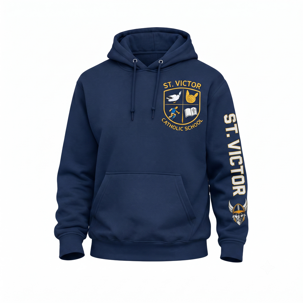 Navy St. Victor Vikings Track & Field Pullover Hoodie