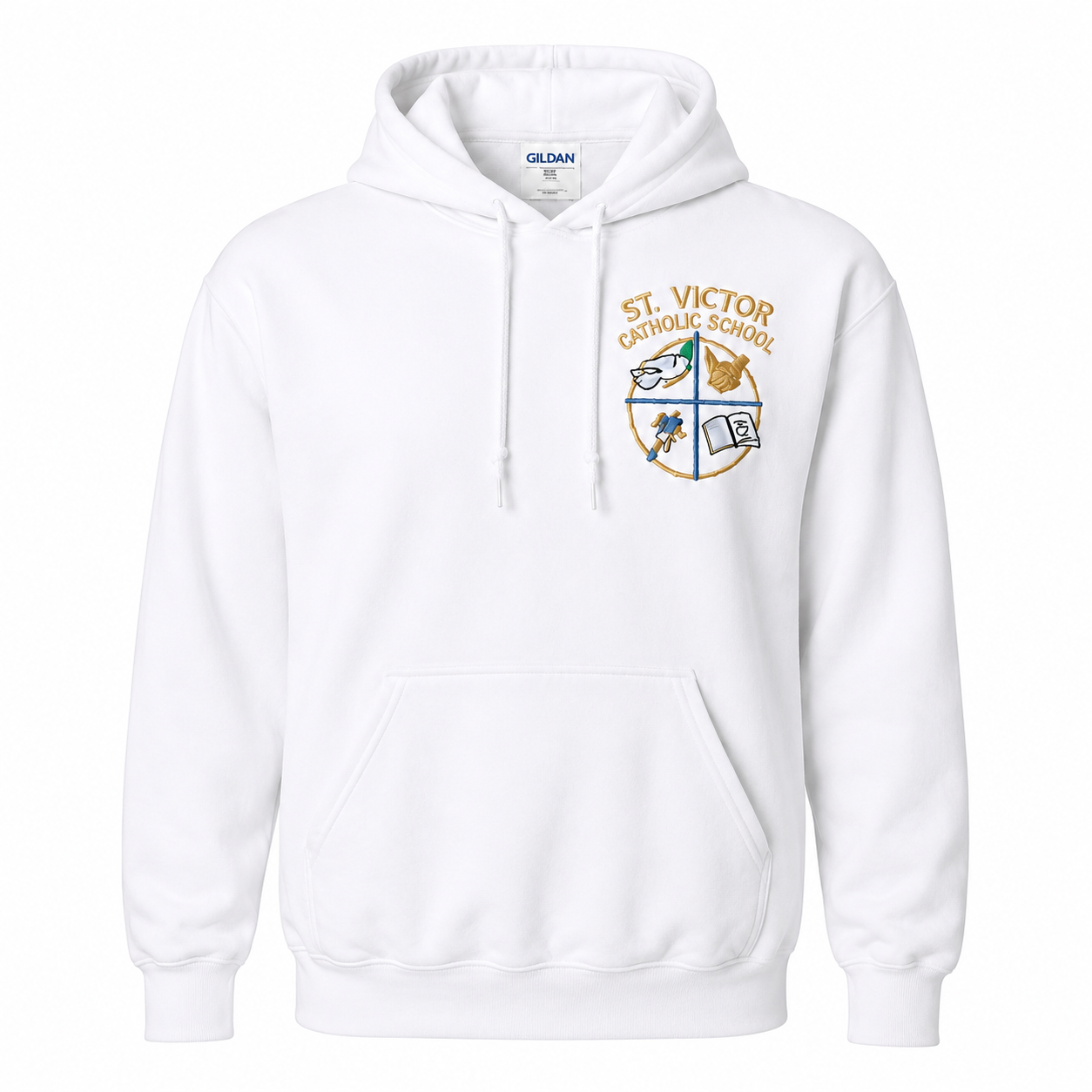 White St. Victor Catholic School Uniform Pullover Hoodie
