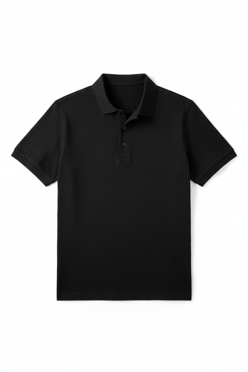 Black polo shirt