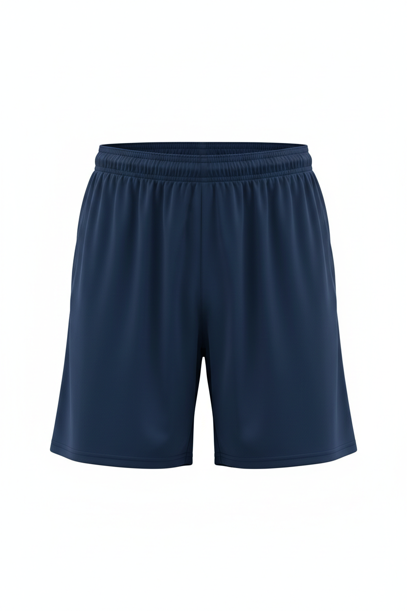 Navy blue athletic shorts for customization