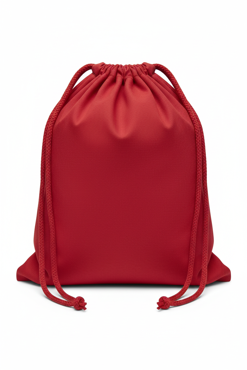 Red drawstring bag for customization