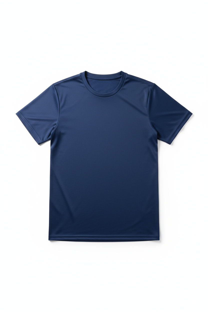 Navy blue track and field shirt for customization