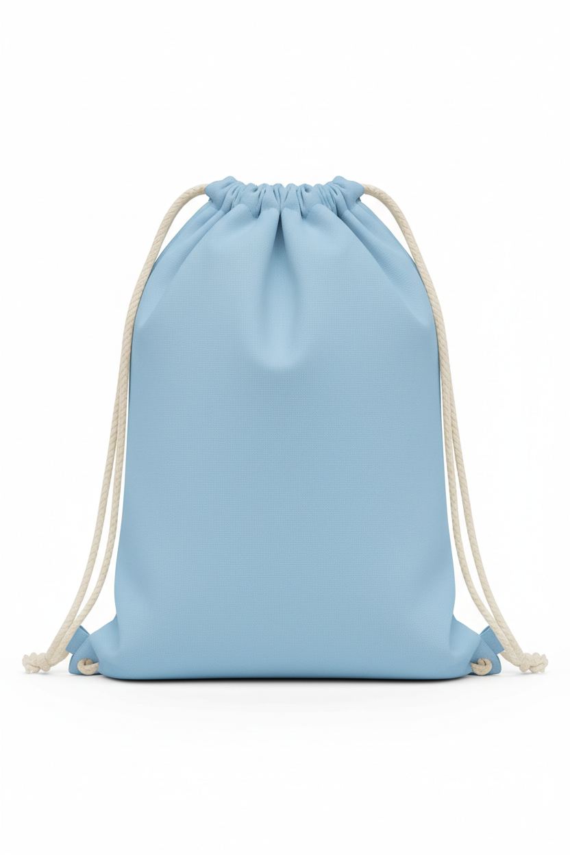 Light blue drawstring bag for customization