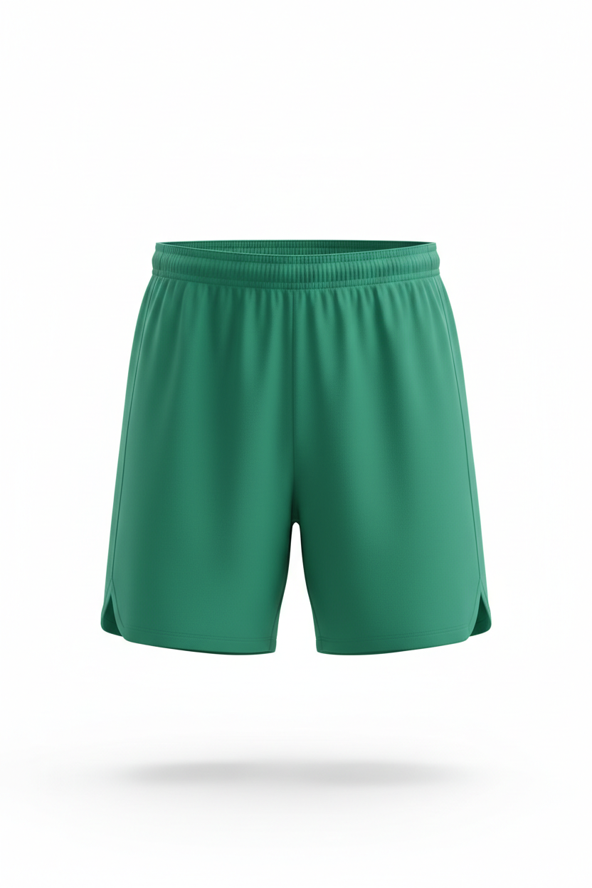Green athletic shorts for customization