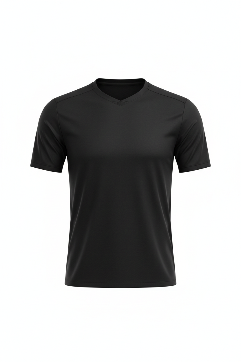Black soccer shirt for customization
