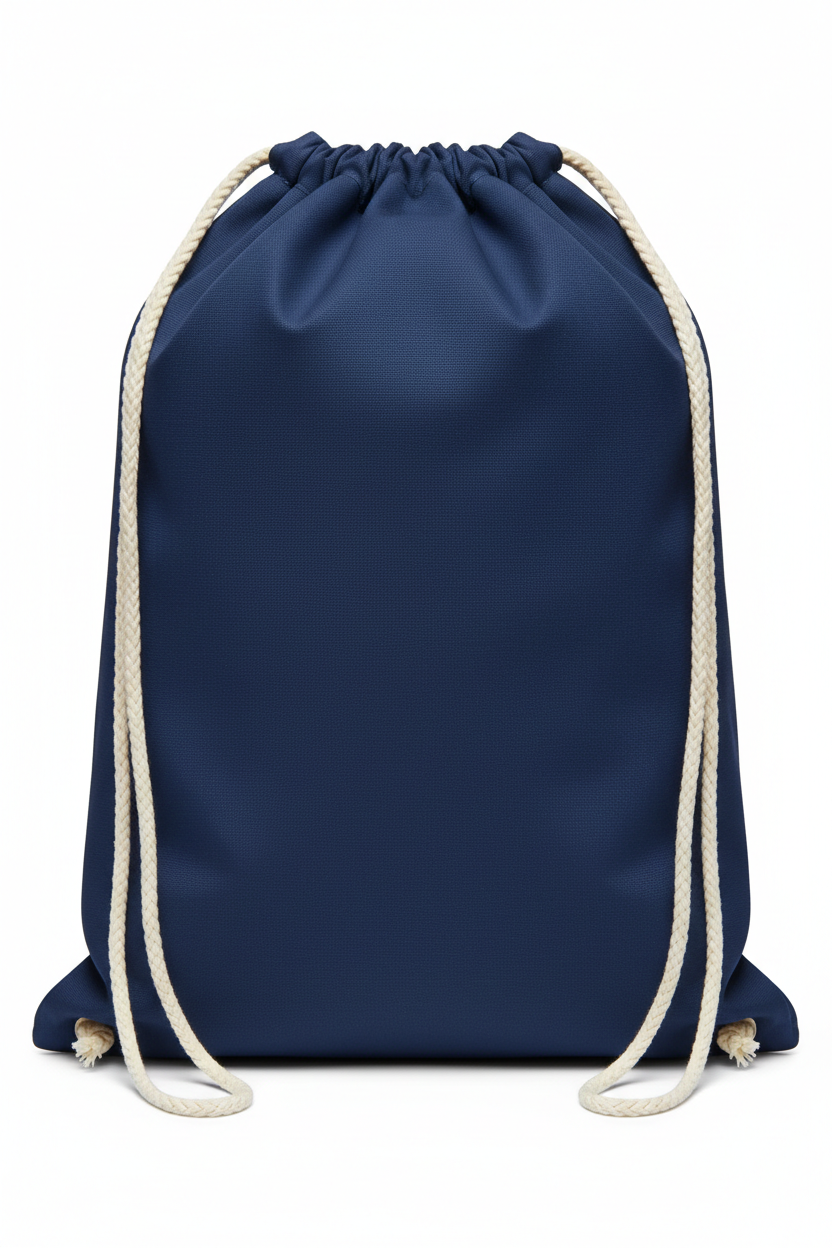 Navy blue drawstring bag for customization