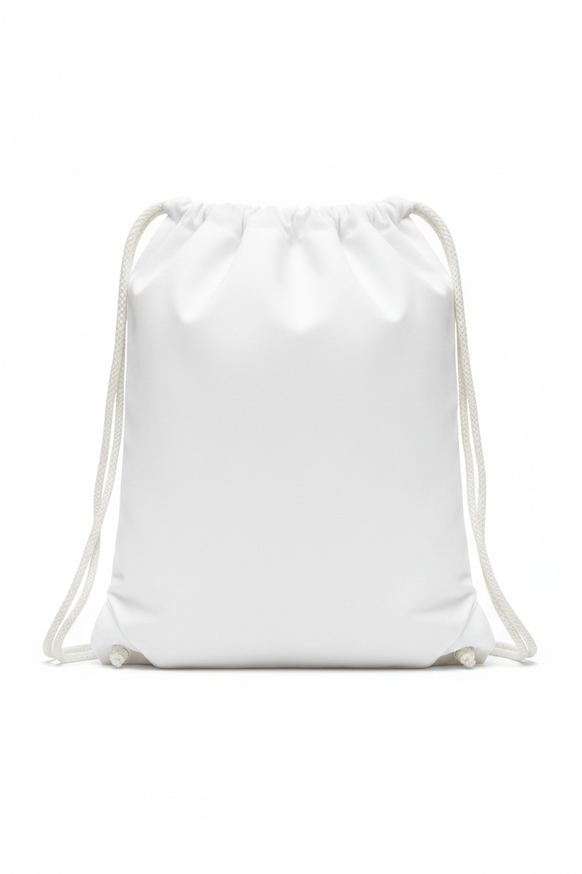 White drawstring bag for customization