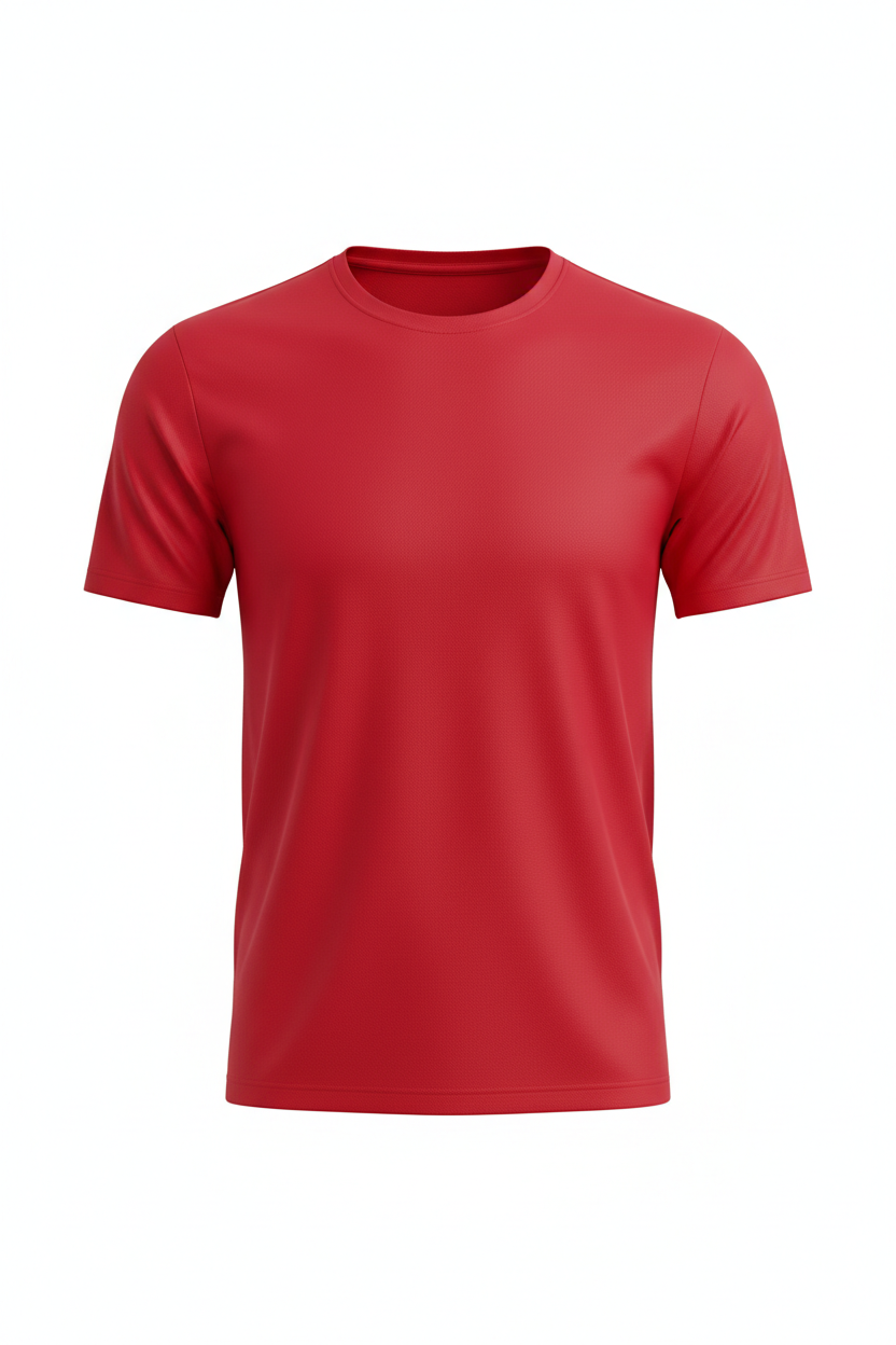 Red track and field shirt for customization