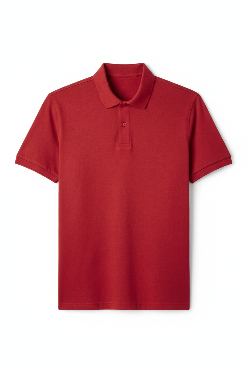 Red polo shirt